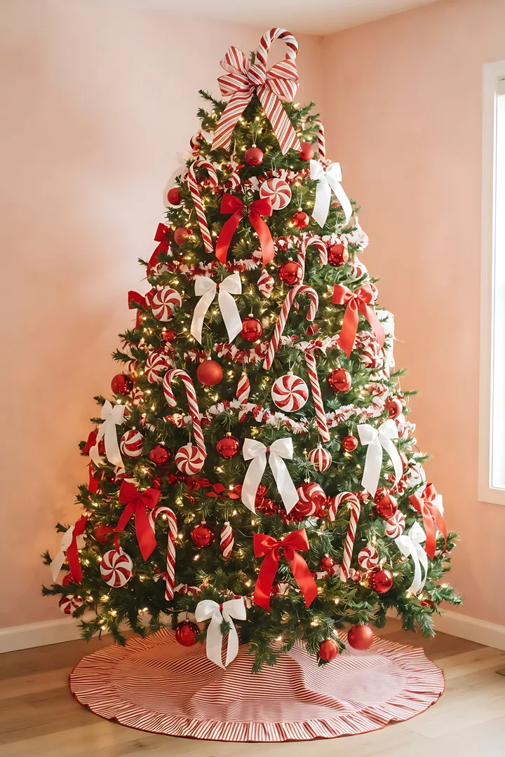 The Candy Cane Cutie: Christmas tree style result. Candy cane Christmas tree filling the whole frame